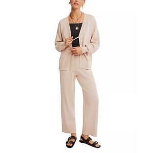 Free People Beach Solar Sweater Pants Set in Tan Size XS